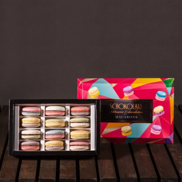 雙色馬卡龍禮盒2盒組(12入/盒_附提袋/情人節送禮)